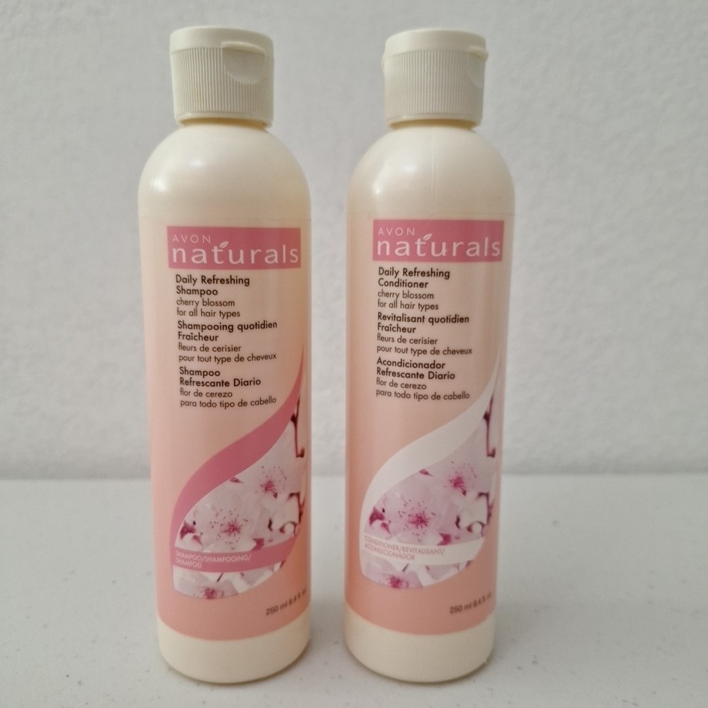 NEW Vtg Avon Naturals Cherry Blossom Daily Refreshing Shampoo & Conditioner Set